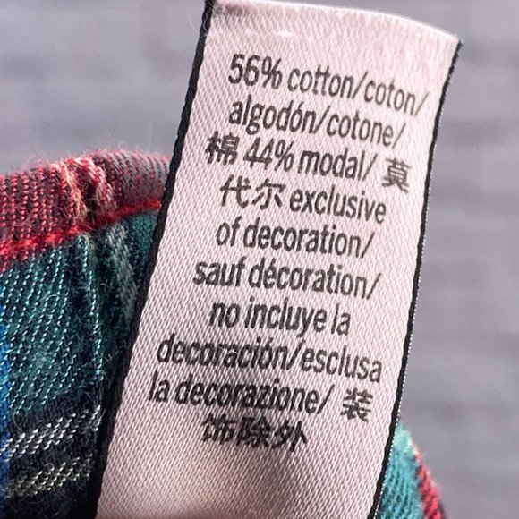 Victoria's Secret‎ Large L Long Red Blue Cotton Modal Tartan Plaid Pajama Pants - Picture 5 of 5